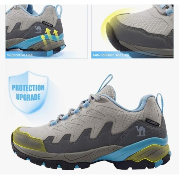 Waterproof Lightweight Hiking Shoes Grey & Blue US 8.5/EU 40 Camel Outdoor Trekk - Picture 10 of 10